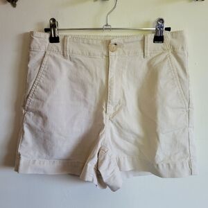 LOFT The Washed Twill Short Cream Off White Cotton 2 Small